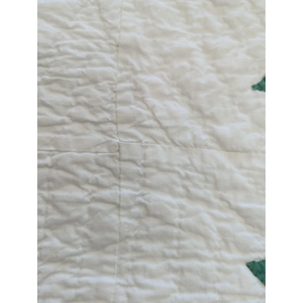 Vintage Hand Quilted Tulip Appliqué Quilt | 70x80